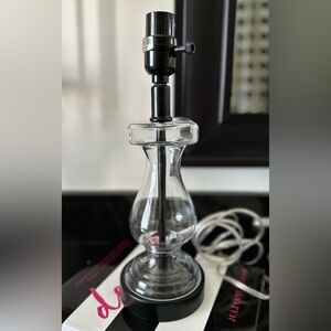 Modern Glass Table Lamp with Black Details